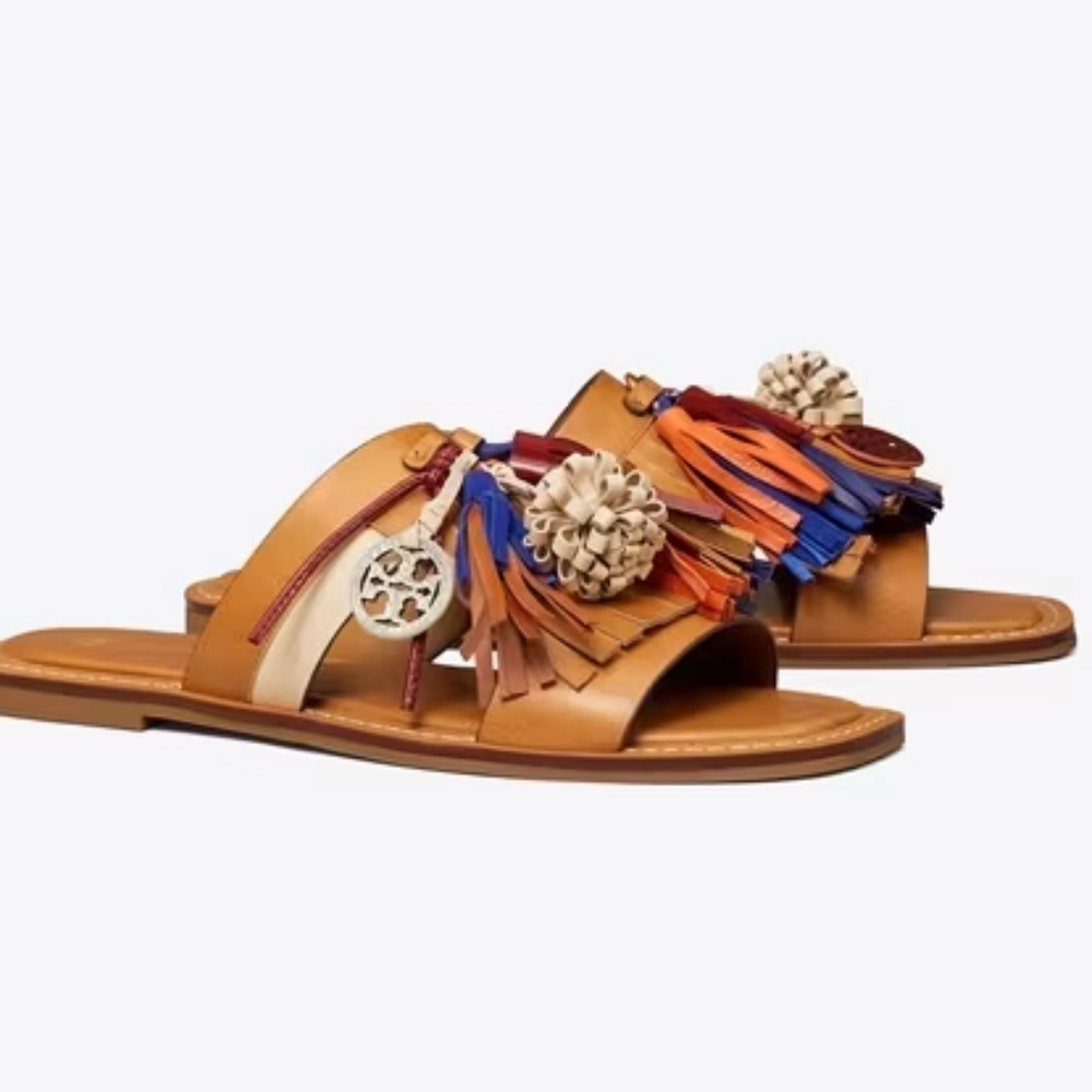 Tory Burch Miller Tassel Slides NWOT - runs a little short!
